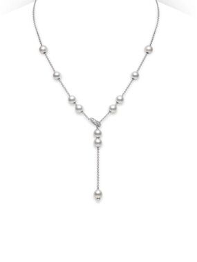 MIKIMOTO “Pearls In Motion” Akoya Pearl and Diamond Necklace